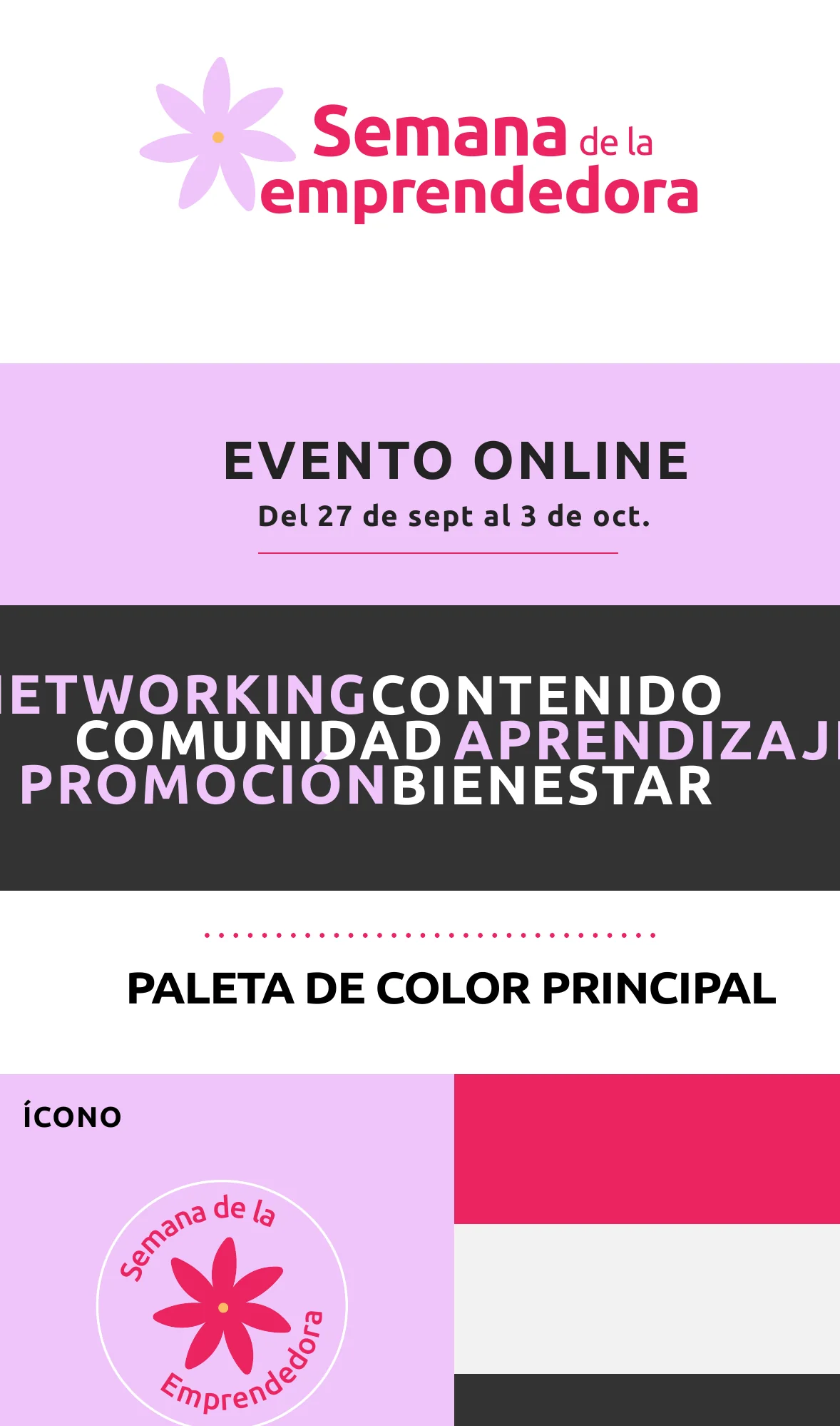 Semana de la Emprendedora campaign hero and event identity.
