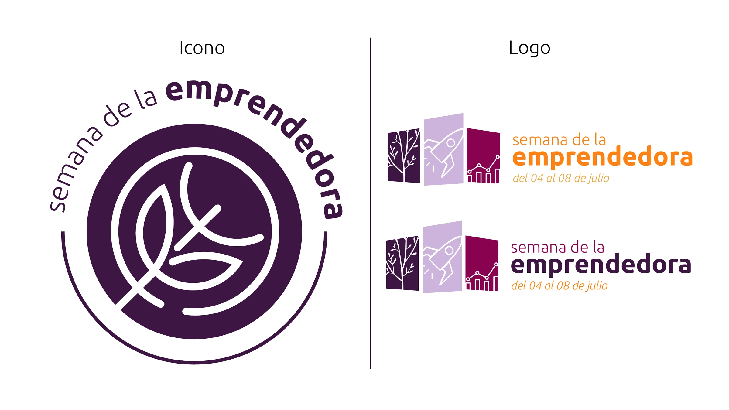 Semana de la Emprendedora campaign system across social and digital applications.